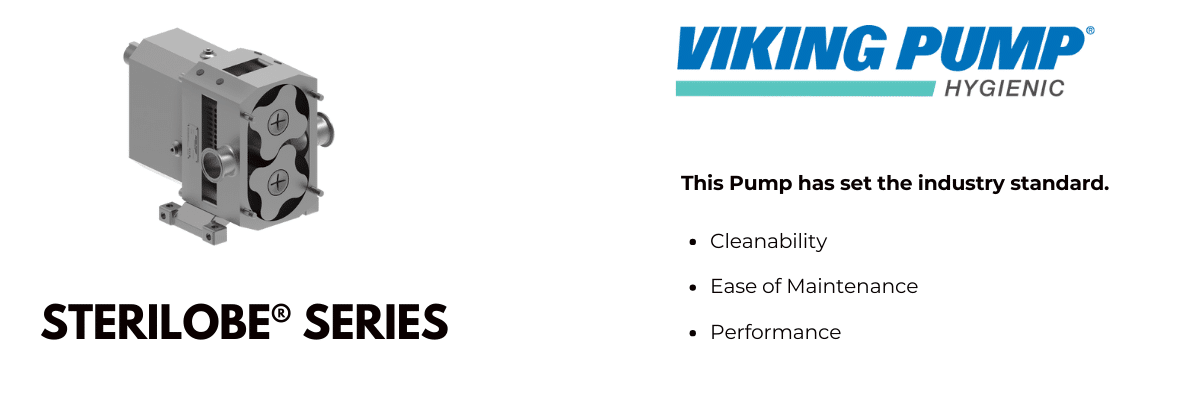 Sterilobe Series Rotary Lobe Pump by Viking Pump Hygienic, showcased by Thomson Process Equipment & Engineering Ltd., ensuring exceptional hygiene and efficiency in fluid handling.